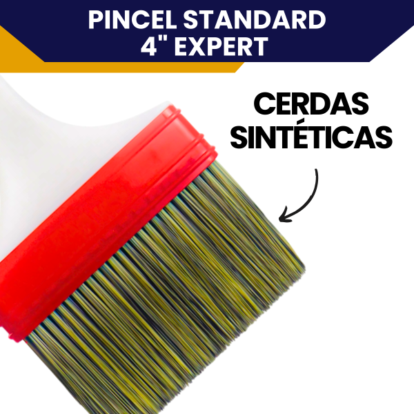 Trincha 4 Polegada Reta Standard Expert Para Pintura Acabamento Preciso Cerdas Sintéticas - Imagem 6