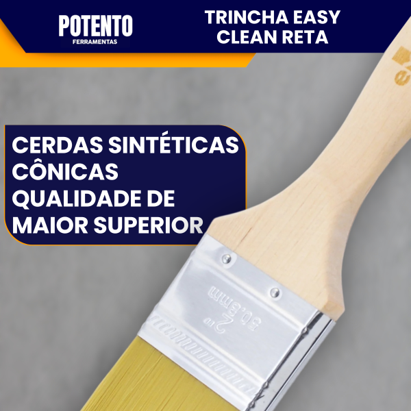 Trincha 2" Reta Easy Clean Expert Pincel Pintura Precisa Acabamento Profissional Sem Respingos - Imagem 2