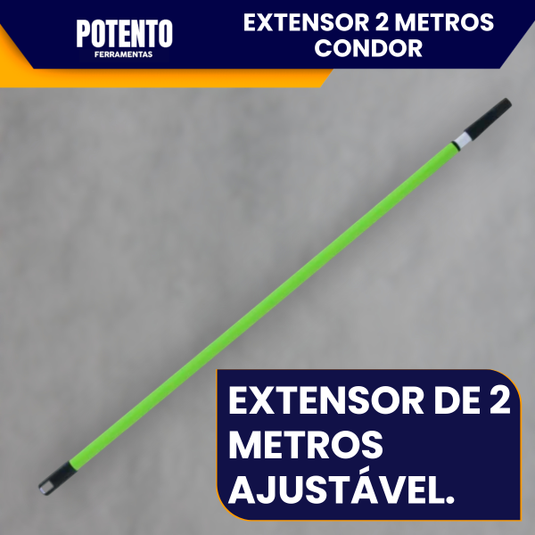 Cabo Extensor 2 Metros Condor Prolongador Pintura Rosca Padrão Profissional - Imagem 5
