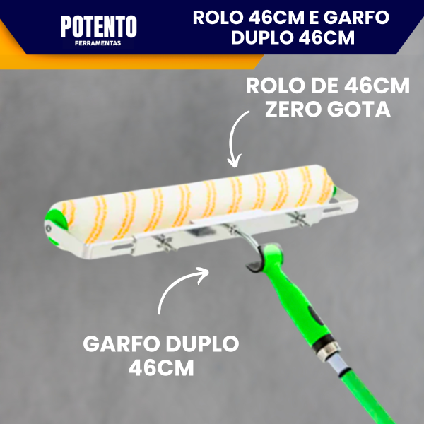 Kit Profissional Rolo 46cm Zero Gotas Com Garfo Duplo Condor Para Pintura - Imagem 7