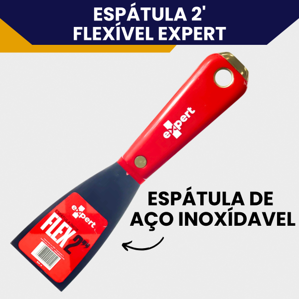 Espátula De Aço Inox Flexível 2 Polegadas Expert Cabo Ergonômico, Aplicação Massa Corrida - Imagem 5