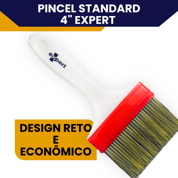 Trincha 4 Polegada Reta Standard Expert Para Pintura Acabamento Preciso Cerdas Sintéticas - Imagem 5