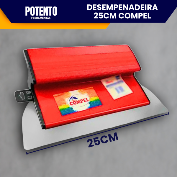 Desempenadeira Berox Compel 25cm Aço Inox com Lâmina Flexível Lisa Para Massa Corrida - Imagem 5