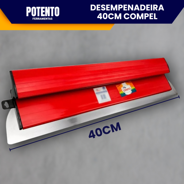 Desempenadeira Berox Compel 40cm Aço Inox com Lâmina Flexível Lisa Para Massa Corrida - Imagem 6