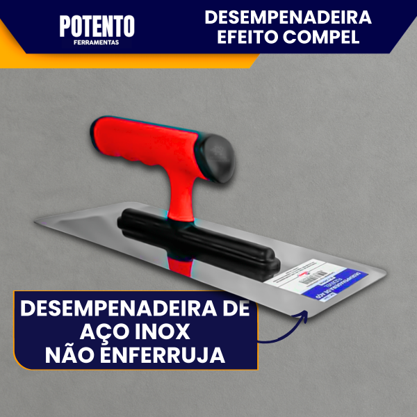 Desempenadeira Aço Inox 24cm Para Efeitos Decorativos Cimento Queimado Marmorato Mármore Marmorizado - Imagem 5