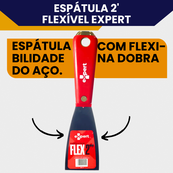 Espátula De Aço Inox Flexível 2 Polegadas Expert Cabo Ergonômico, Aplicação Massa Corrida - Imagem 3