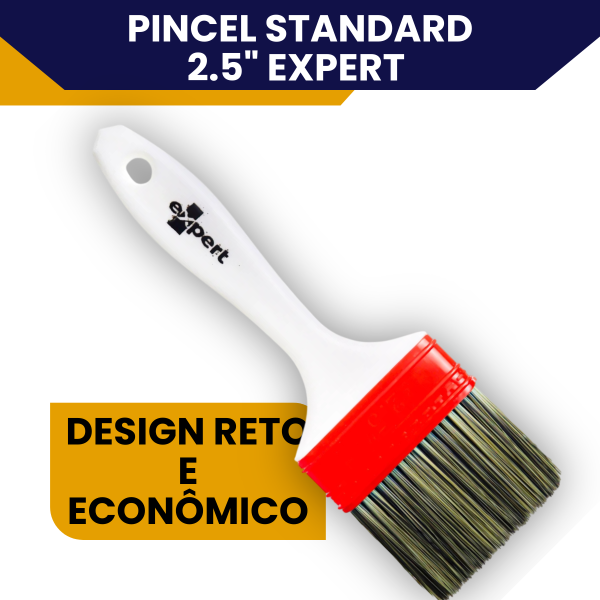 Trincha 2.5 Polegada Reta Standard Expert Para Pintura Acabamento Preciso Cerdas Sintéticas - Imagem 5