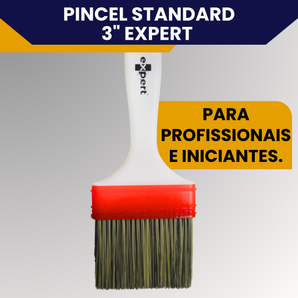 Trincha 3 Polegada Reta Standard Expert Para Pintura Acabamento Preciso Cerdas Sintéticas - Imagem 6