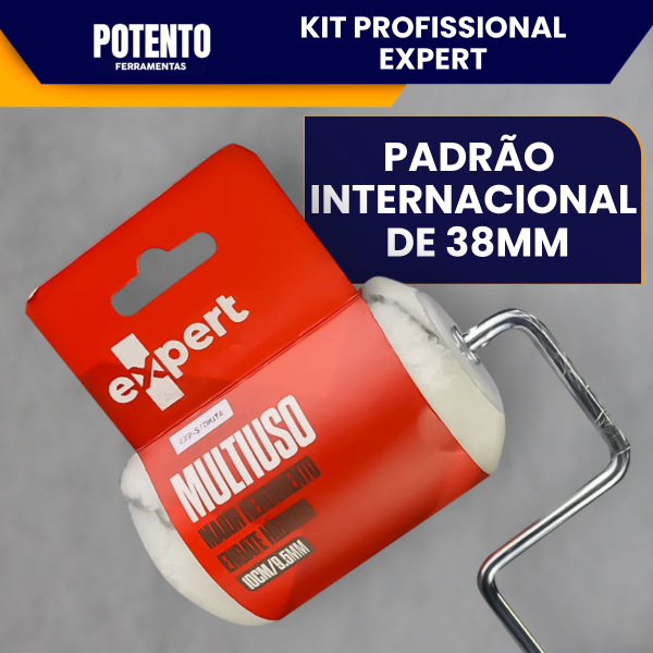 Kit Rolo Pintura 10cm Suporte Híbrido Maior Rendimento Rolo 9.5mm Pintura Parede Acabamento Liso - Imagem 5