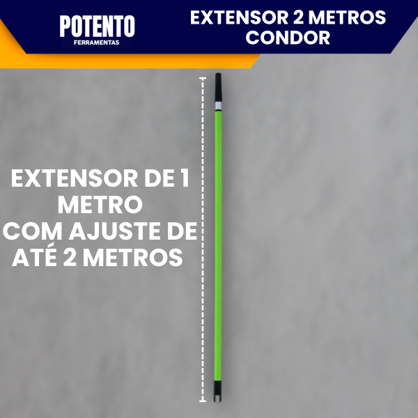 Cabo Extensor 2 Metros Condor Prolongador Pintura Rosca Padrão Profissional - Imagem 3