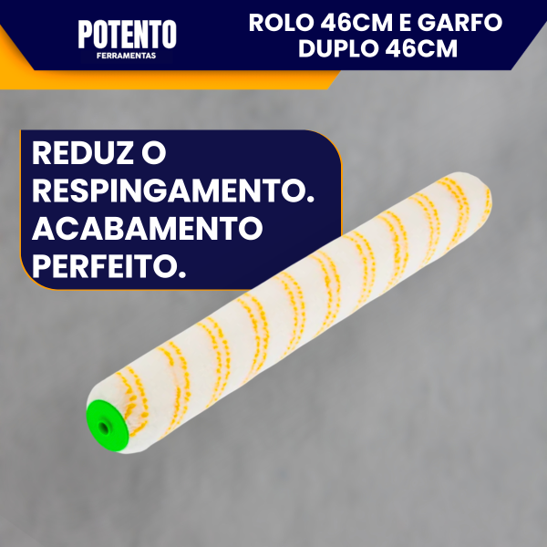 Kit Profissional Rolo 46cm Zero Gotas Com Garfo Duplo Condor Para Pintura - Imagem 5