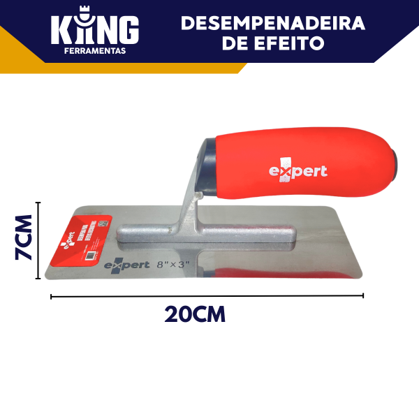 Desempenadeira De Aço Inox Para Efeito 20x8cm Como Cimento Queimado, Mármore, Marmorizado - Imagem 6