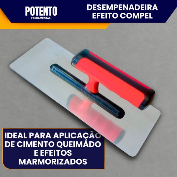 Desempenadeira Aço Inox 24cm Para Efeitos Decorativos Cimento Queimado Marmorato Mármore Marmorizado - Imagem 4