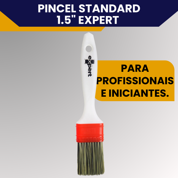 Trincha 1.5 Polegada Reta Standard Expert Para Pintura Acabamento Preciso Cerdas Sintéticas - Imagem 5