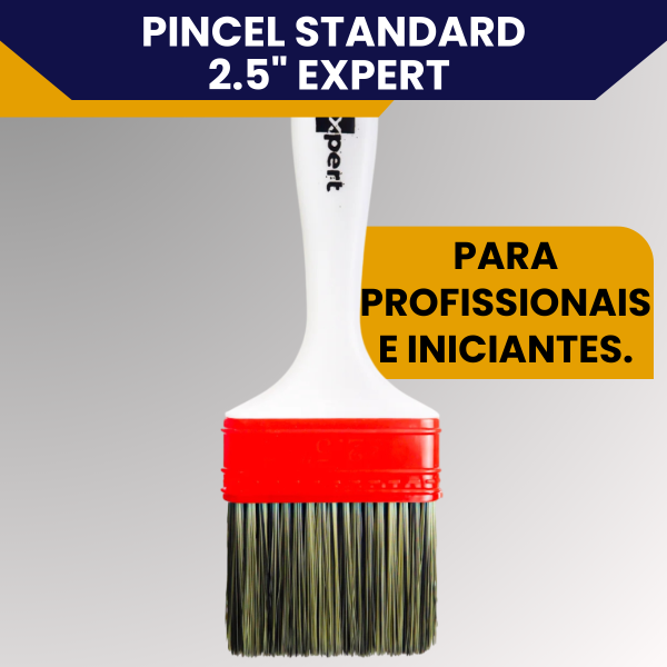 Trincha 2.5 Polegada Reta Standard Expert Para Pintura Acabamento Preciso Cerdas Sintéticas - Imagem 4