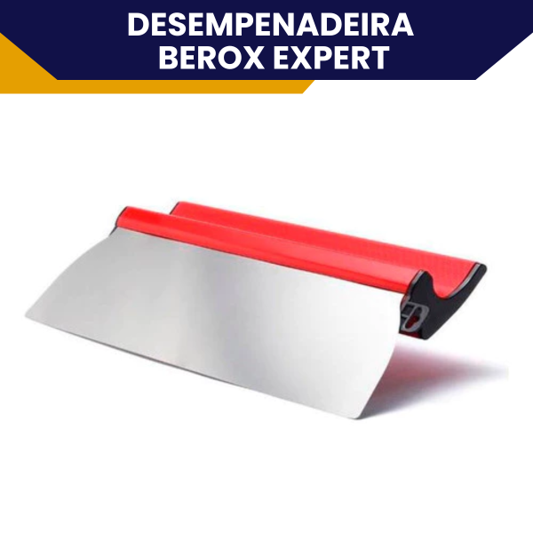 Desempenadeira Berox Aço Inox 40cm Expert Flexível Para Massa Corrida Lâmina Europeia Cabo em PVC - Imagem 7