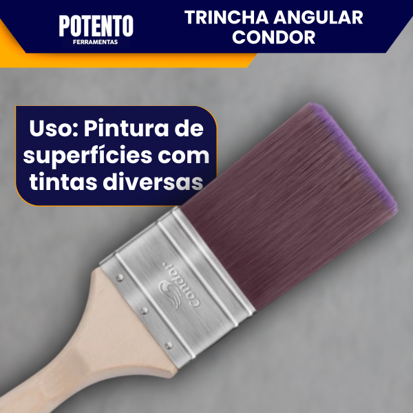 Trincha Reta 2" Condor 705 Cerdas Sintéticas Precisas Condor - Imagem 3