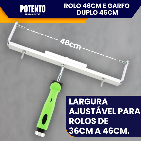 Kit Profissional Rolo 46cm Zero Gotas Com Garfo Duplo Condor Para Pintura - Imagem 4