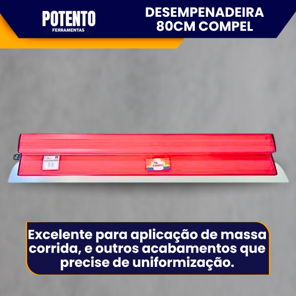 Desempenadeira Berox Compel 80cm, Aço Inox com Lâmina Flexível Lisa Para Massa Corrida - Imagem 4