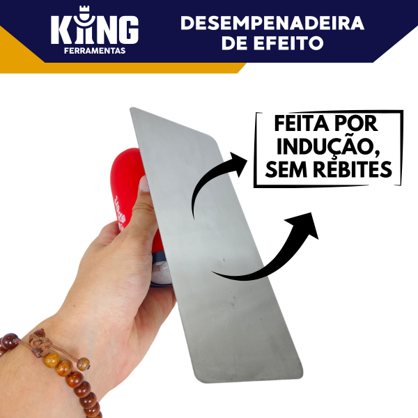 Desempenadeira De Aço Inox Para Efeito 20x8cm Como Cimento Queimado, Mármore, Marmorizado - Imagem 4