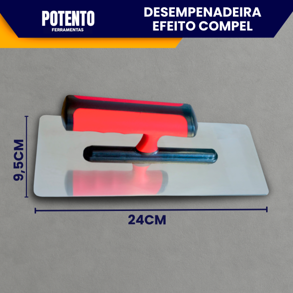 Desempenadeira Aço Inox 24cm Para Efeitos Decorativos Cimento Queimado Marmorato Mármore Marmorizado - Imagem 3