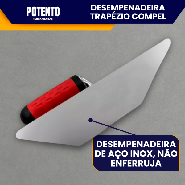 Desempenadeira Trapézio Compel Efeito Decorativo Mármore Marmorato Marmorizado Cimento Queimado - Imagem 4