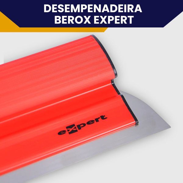 Desempenadeira Berox Aço Inox 25cm Expert Flexível Para Massa Corrida Lâmina Europeia Cabo em PVC - Imagem 5