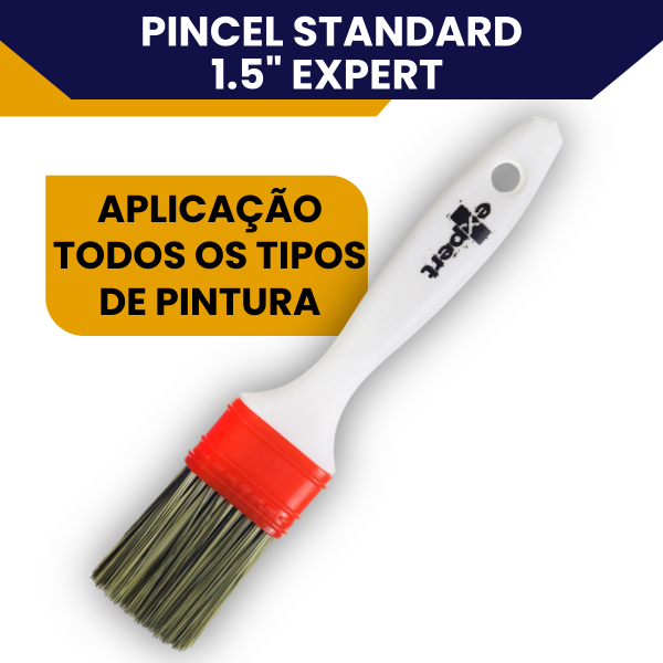 Trincha 1.5 Polegada Reta Standard Expert Para Pintura Acabamento Preciso Cerdas Sintéticas - Imagem 4