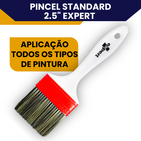 Trincha 2.5 Polegada Reta Standard Expert Para Pintura Acabamento Preciso Cerdas Sintéticas - Imagem 3