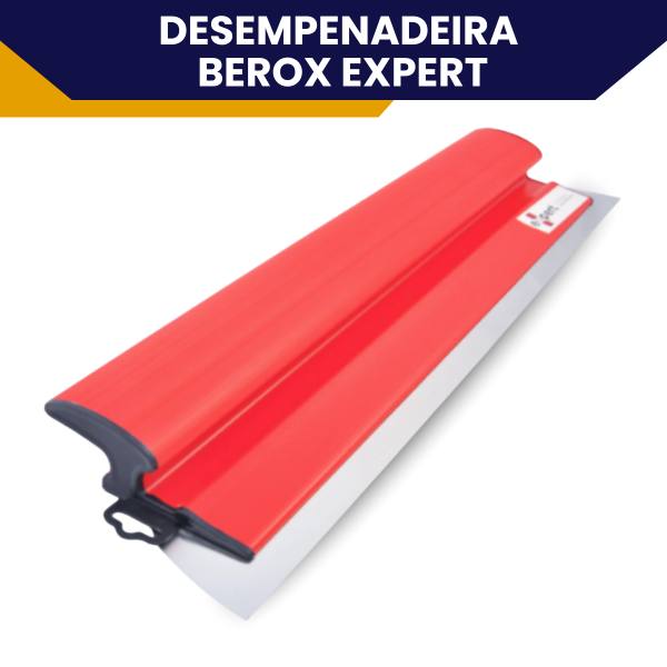 Desempenadeira Berox Aço Inox 40cm Expert Flexível Para Massa Corrida Lâmina Europeia Cabo em PVC - Imagem 6