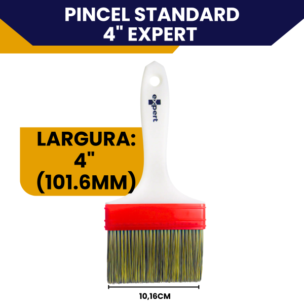 Trincha 4 Polegada Reta Standard Expert Para Pintura Acabamento Preciso Cerdas Sintéticas - Imagem 2