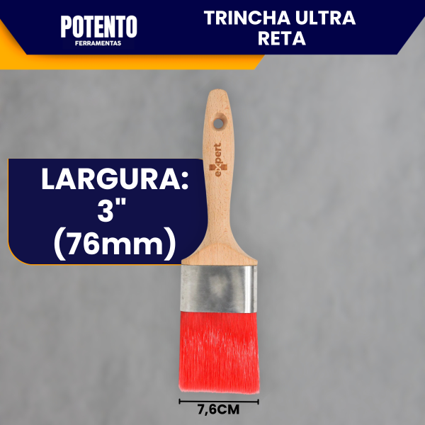Trincha Reta 3 Polegadas Ultra Expert Profissional Para Pintura Precisa Corte Fino Acabamento Leve - Imagem 7