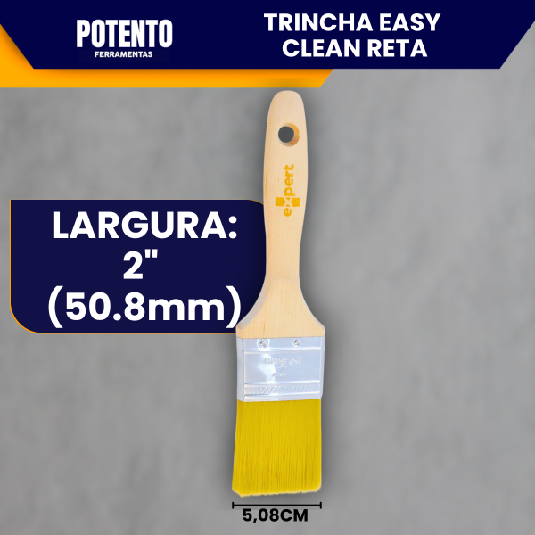 Trincha 2" Reta Easy Clean Expert Pincel Pintura Precisa Acabamento Profissional Sem Respingos - Imagem 3