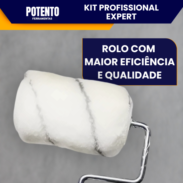Kit Rolo Pintura 10cm Suporte Híbrido Maior Rendimento Rolo 9.5mm Pintura Parede Acabamento Liso - Imagem 3
