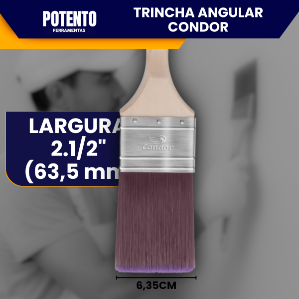 Trincha Reta 2.1/2" Condor 705 Profissional Pintura Paredes Condor - Imagem 6