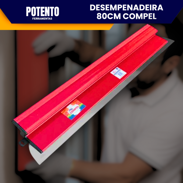 Desempenadeira Berox Compel 80cm, Aço Inox com Lâmina Flexível Lisa Para Massa Corrida - Imagem 2