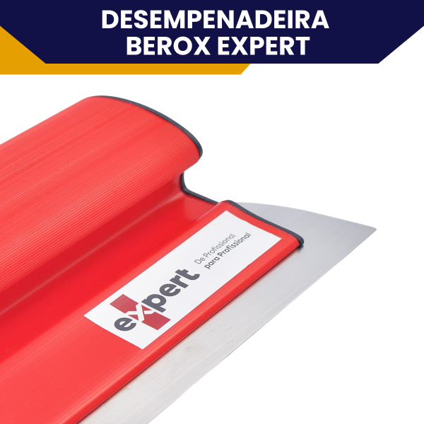 Desempenadeira Berox Aço Inox 25cm Expert Flexível Para Massa Corrida Lâmina Europeia Cabo em PVC - Imagem 6