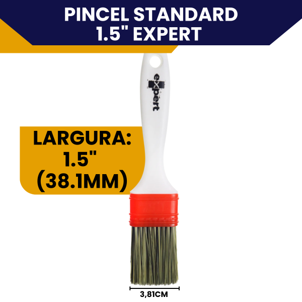 Trincha 1.5 Polegada Reta Standard Expert Para Pintura Acabamento Preciso Cerdas Sintéticas - Imagem 3