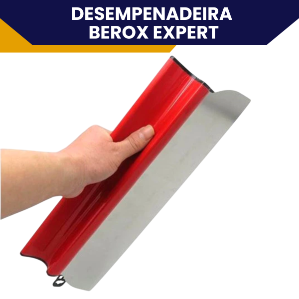 Desempenadeira Berox Aço Inox 40cm Expert Flexível Para Massa Corrida Lâmina Europeia Cabo em PVC - Imagem 4
