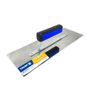 Desempenadeira De Aço Inox Para 35x12cm Cabo Aberto Tigre Como Massa Corrida, Rolada e Acrílica