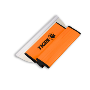 Desempenadeira Berox Tigre 25cm, Aço Inox com Lâmina Flexível, Lisa, Para Massa Corrida