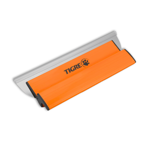 Desempenadeira Berox Tigre 40cm, Aço Inox Com Lâmina Flexível, Lisa, Para Massa Corrida, Efeitos Decorativos