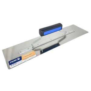 Desempenadeira De Aço Inox Para Massa Corrida 45x12cm Tigre Canto Arredondado e Canto Reto