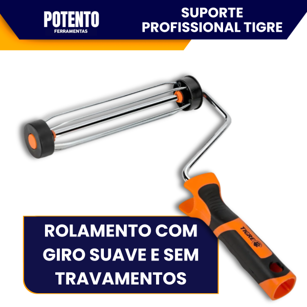 Suporte Gaiola 5A Tigre Pro Para Pintura Com Cabo Ergonômico Reforçado Ideal Para Rolo De 23CM - Imagem 5