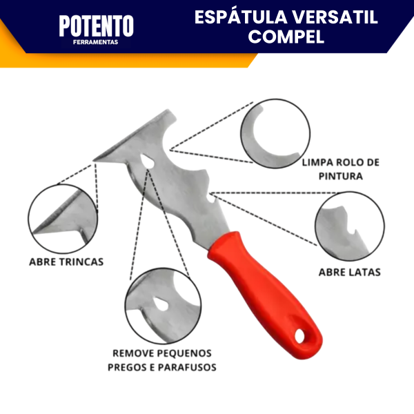 Espátula Multiuso Versátil De Aço Inox Profissional 8cm Lisa Para Pintores - Imagem 2