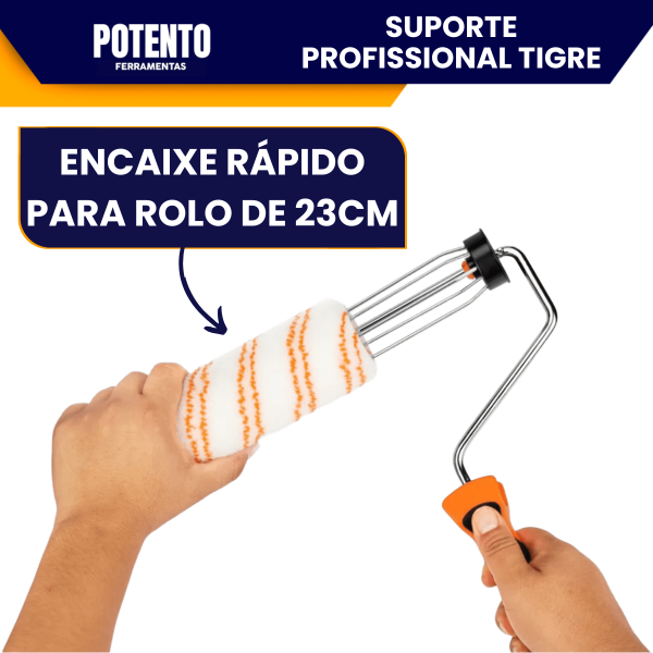 Suporte Gaiola 5A Tigre Pro Para Pintura Com Cabo Ergonômico Reforçado Ideal Para Rolo De 23CM - Imagem 4