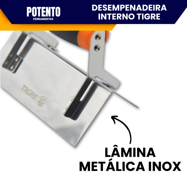 Desempenadeira De Aço Inox Tigre Para Canto Interno Quina Acabamento Perfeito - Imagem 4