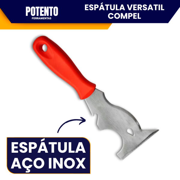 Espátula Multiuso Versátil De Aço Inox Profissional 8cm Lisa Para Pintores - Imagem 5
