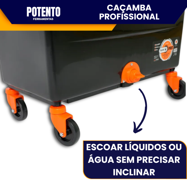 Caçamba Balde Profissional 24 Litros Com rodas E Grelha Para Pintura Tinta Tigre - Imagem 3