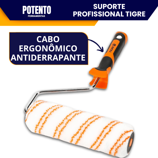 Suporte Gaiola 5A Tigre Pro Para Pintura Com Cabo Ergonômico Reforçado Ideal Para Rolo De 23CM - Imagem 3